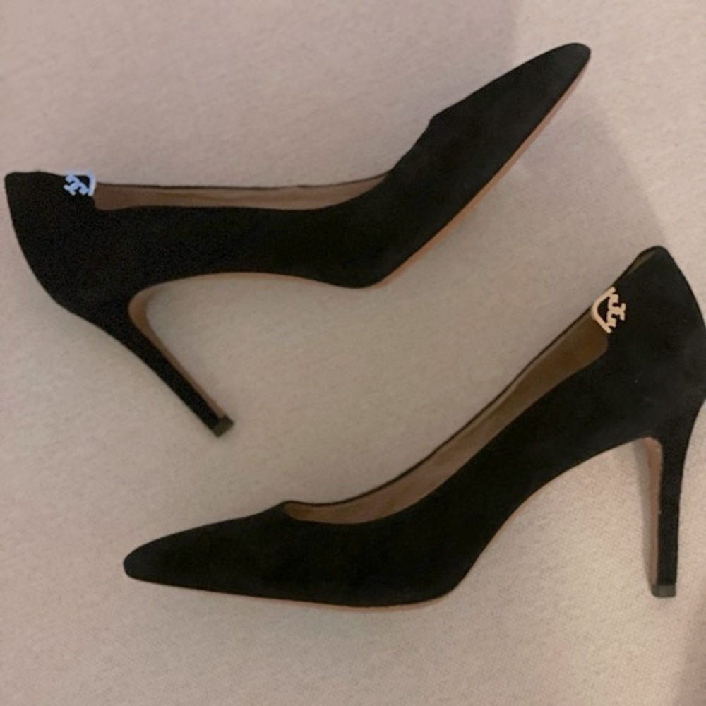 Tory Burch Black suede stiletto heal. Size 9.5